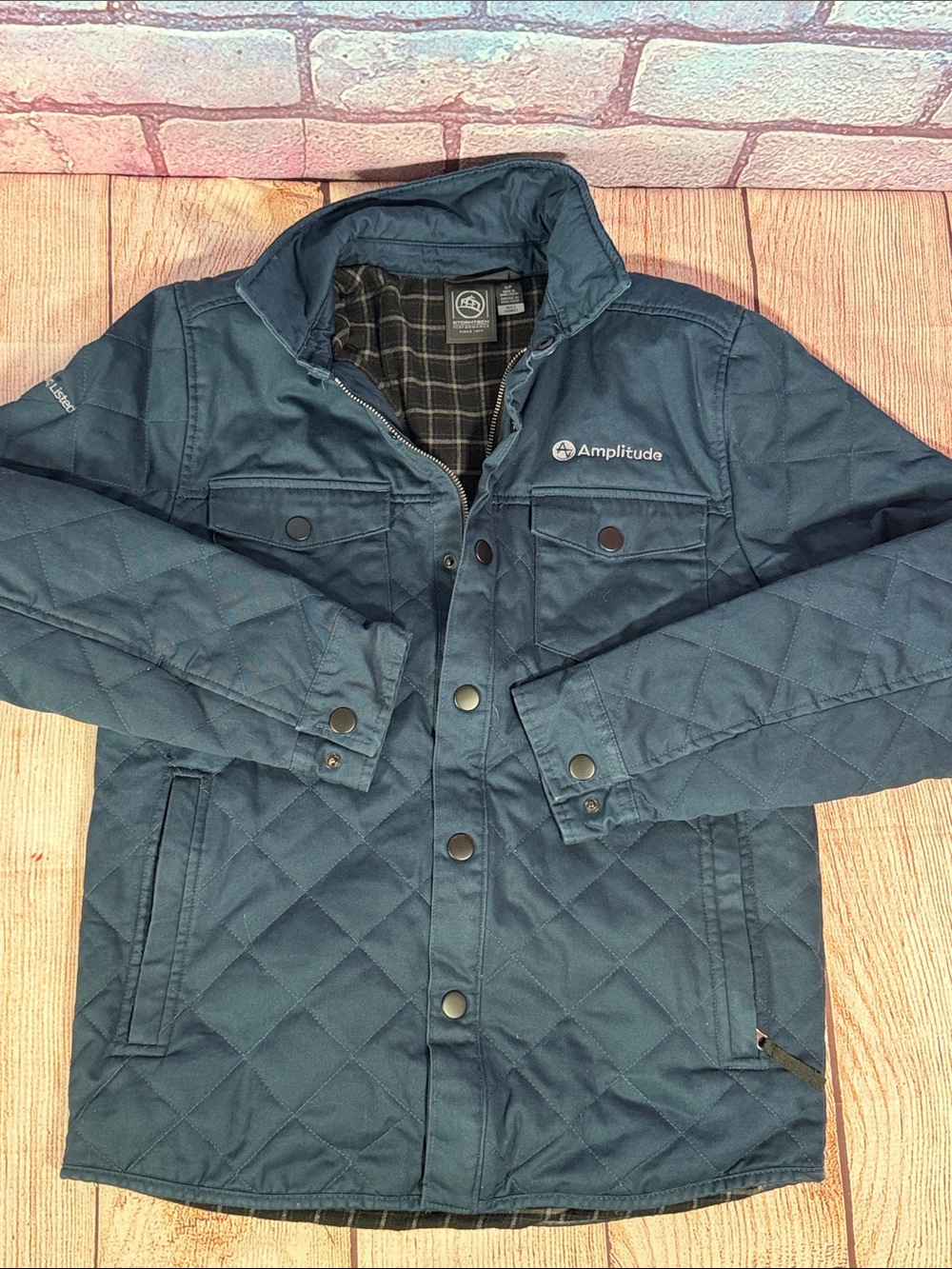 Stormtech Amplitude Quilted Jacket Men’s Small Blue Hooded Snap Zip Coat - Picture 13 of 13